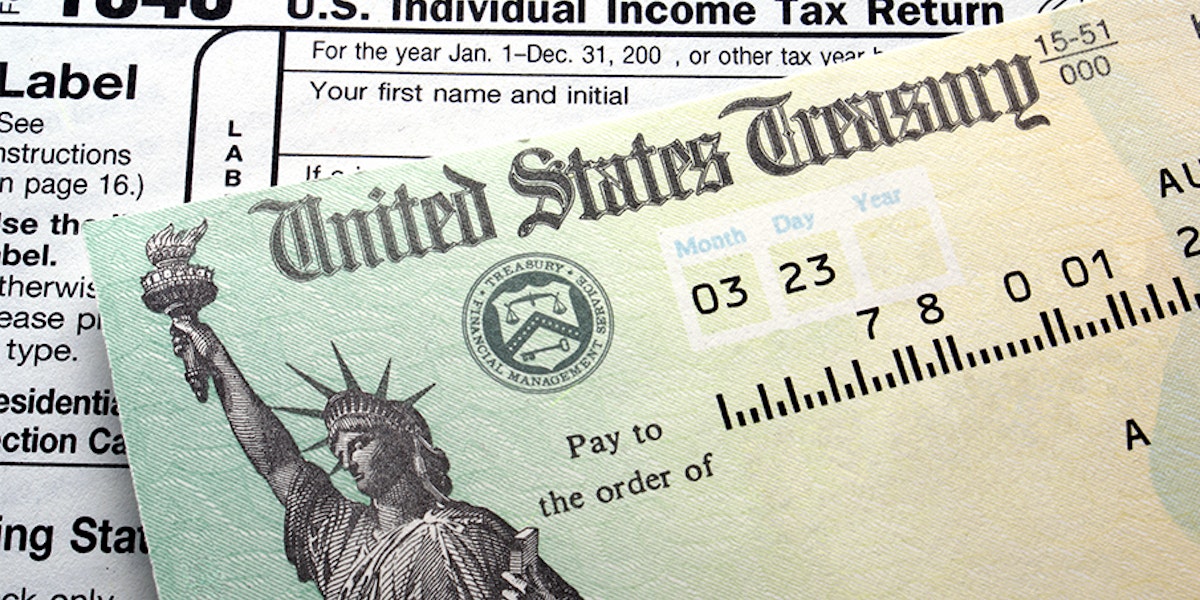 U.S. Individual Income Tax Return and envelope