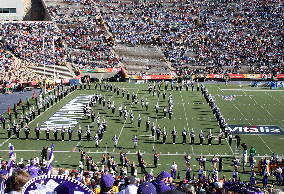 a football stadium filled with lots of people