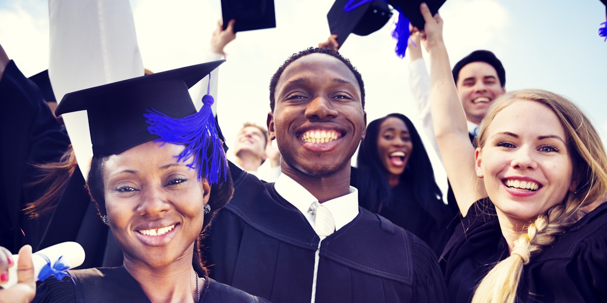 Diverse International Students Celebrating Graduation