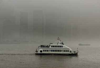 Pollution on the Huang Pu River, Shanghai, China