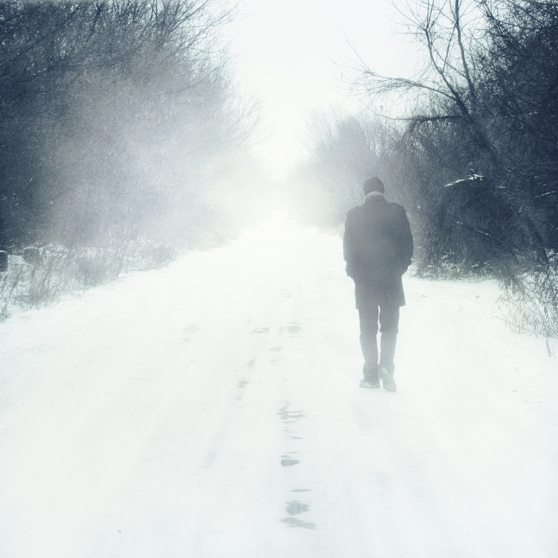 man walks alone