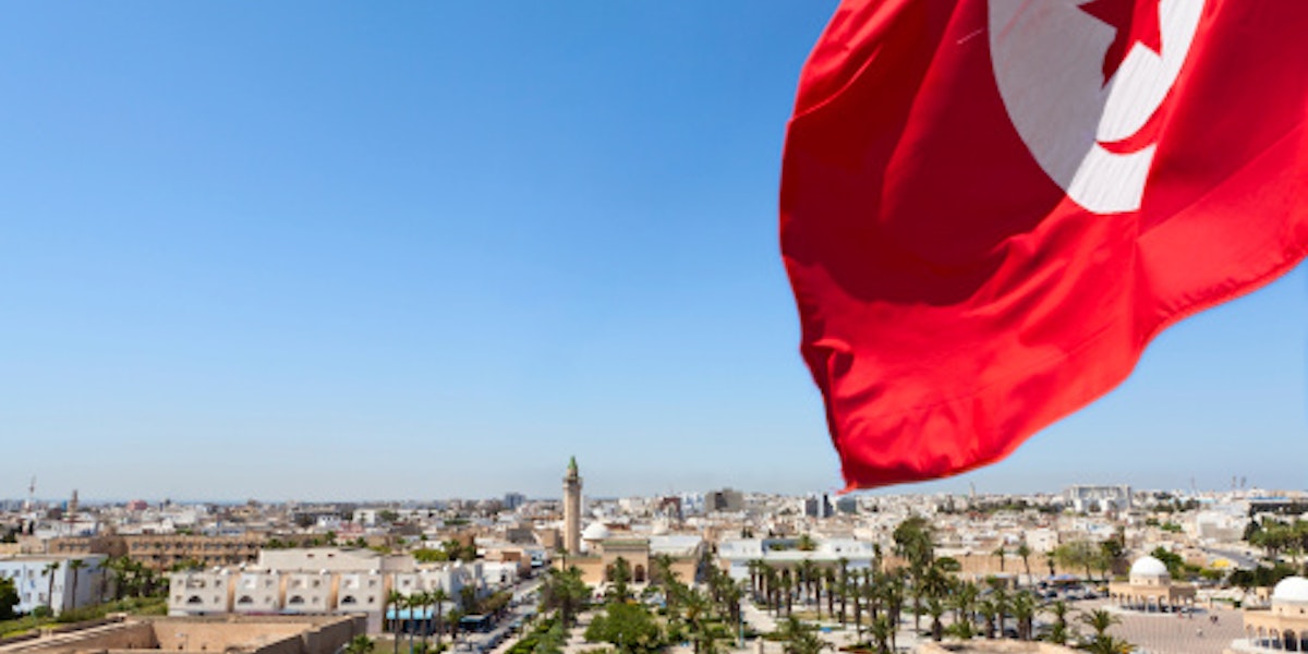 Panoramic view of streets in Monastir city, Tunisia