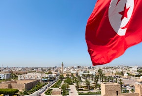 Panoramic view of streets in Monastir city, Tunisia