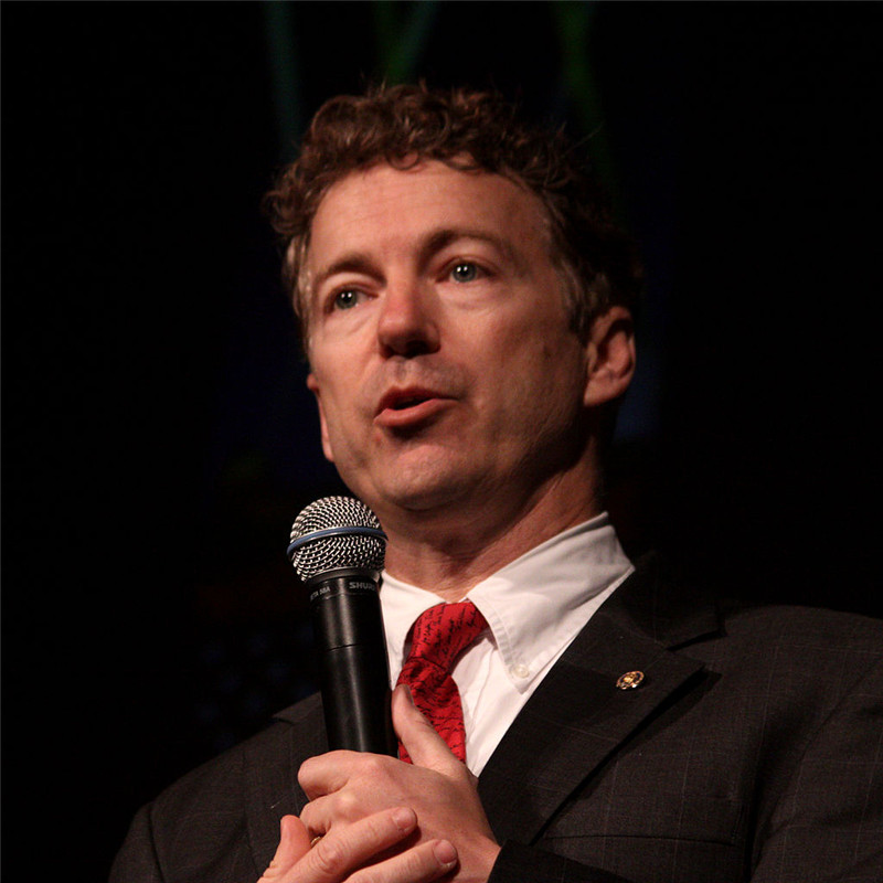Rand Paul speaking on a mic
