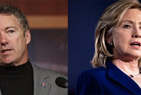 Side by Side image of Rand Paul and Hillary Clinton