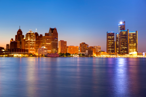 Detroit at sunset