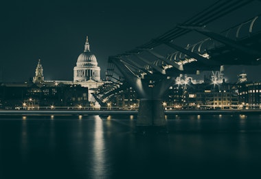 a view of a city at night from across the water