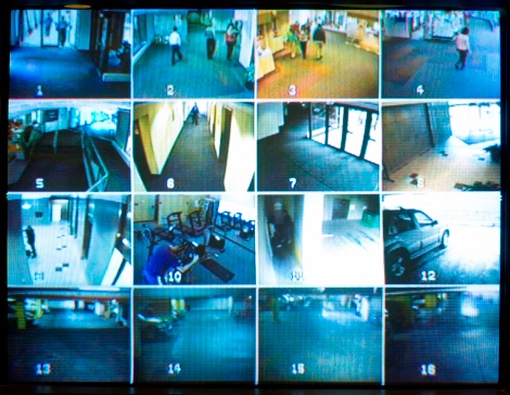Security camera monitor.