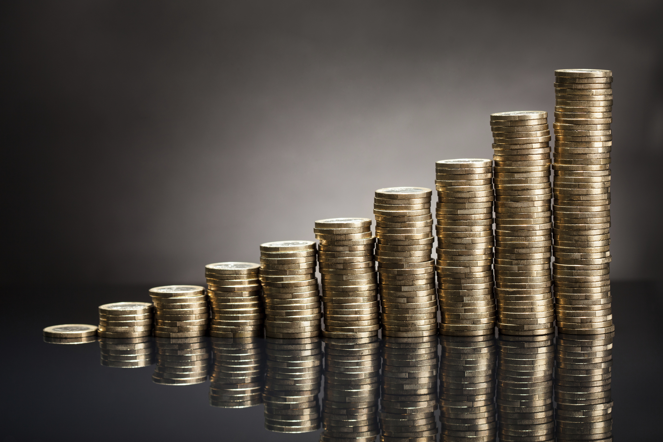 Stack Of One Euro Coins