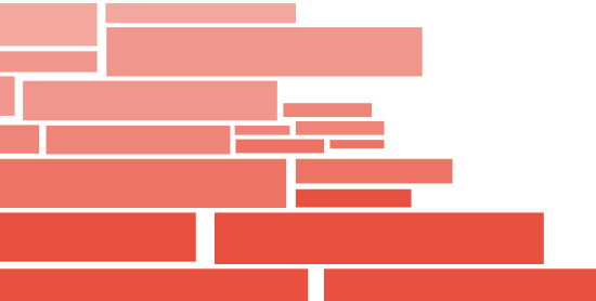 a red brick wall with a white background