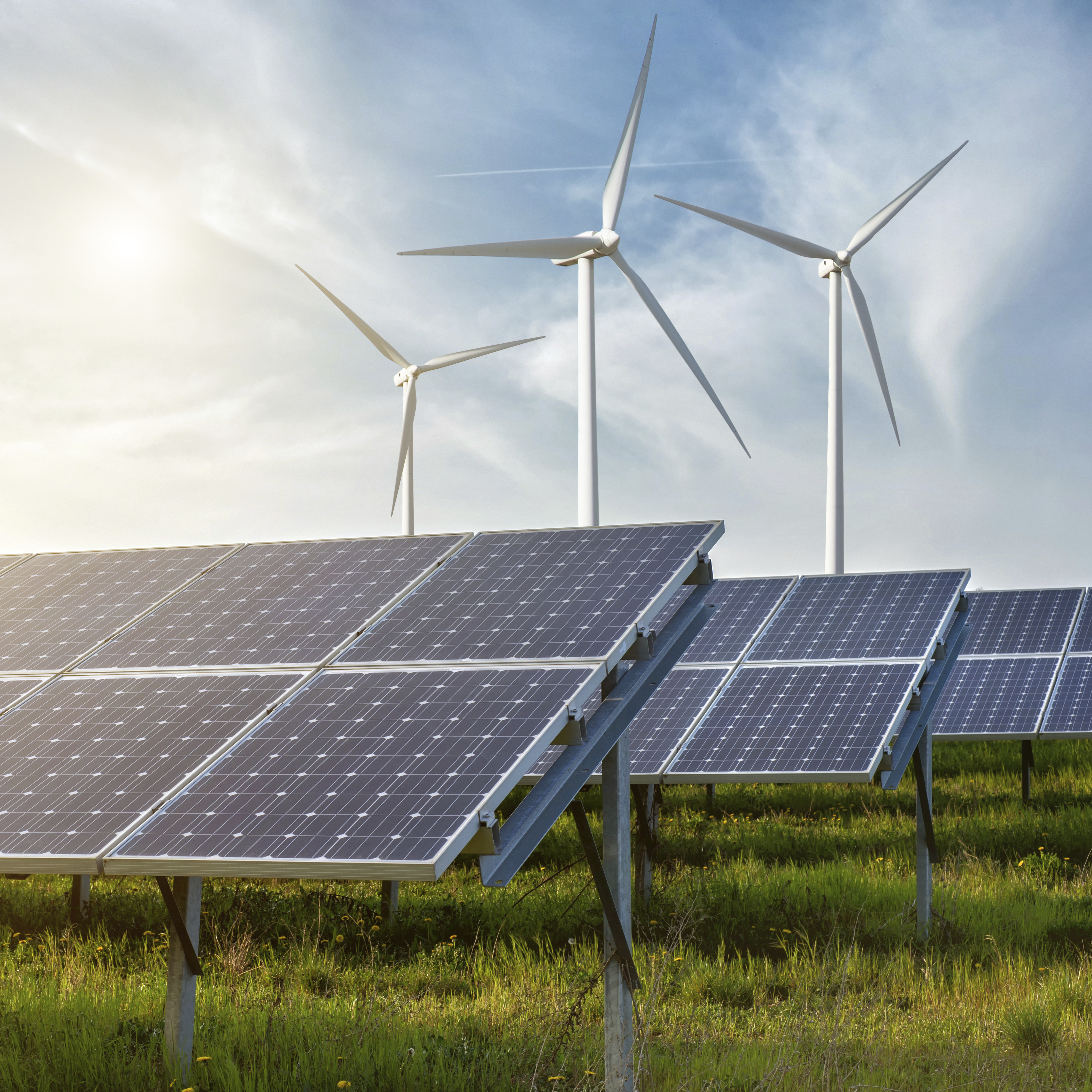 solar panels under sky