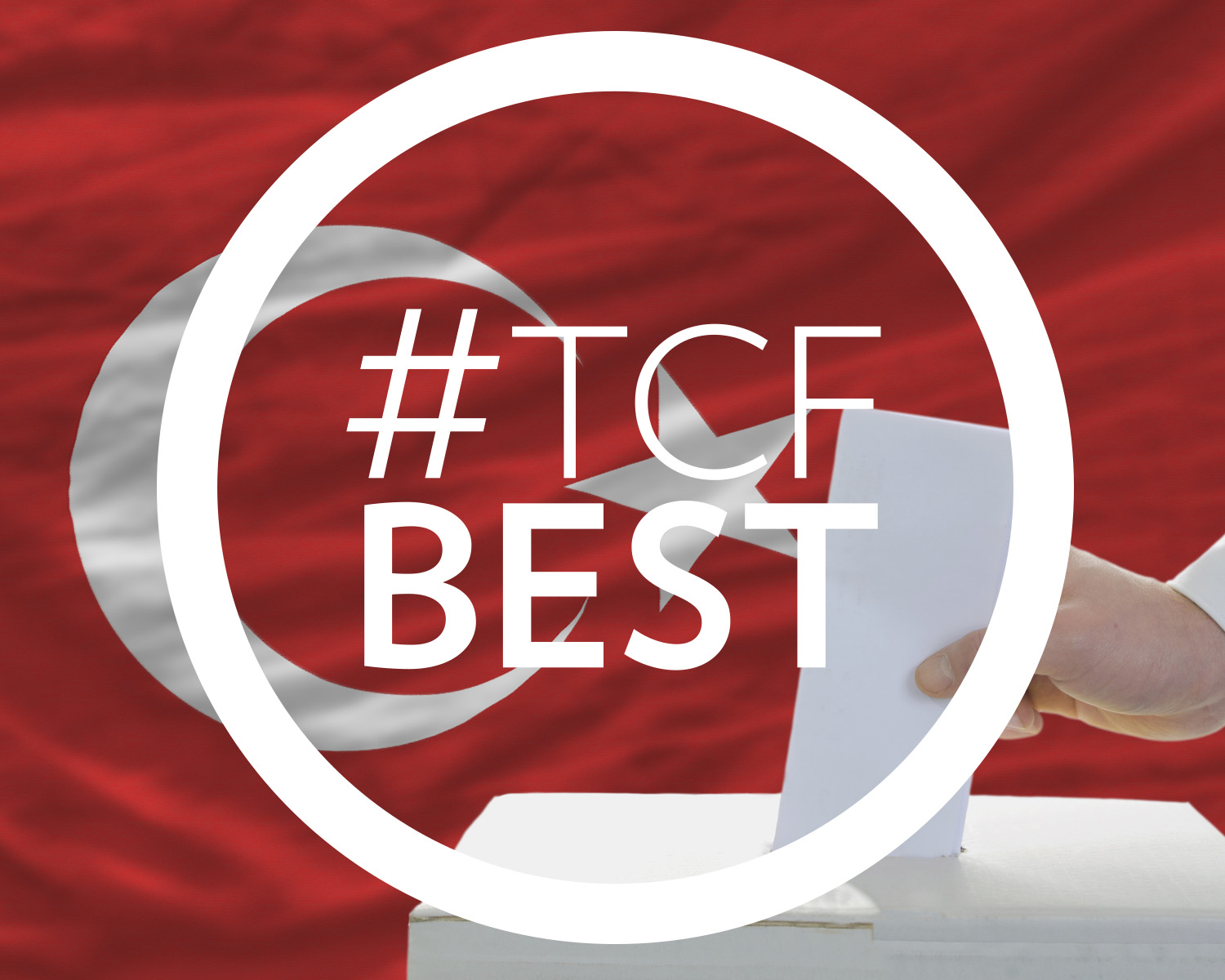 #TCFBEST logo imposed over Turkish flag