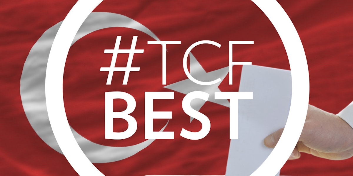 #TCFBEST logo imposed over Turkish flag