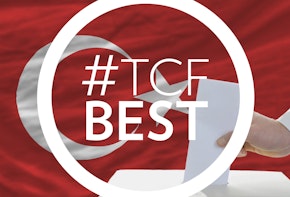 #TCFBEST logo imposed over Turkish flag