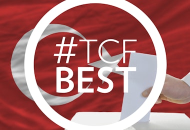 #TCFBEST logo imposed over Turkish flag