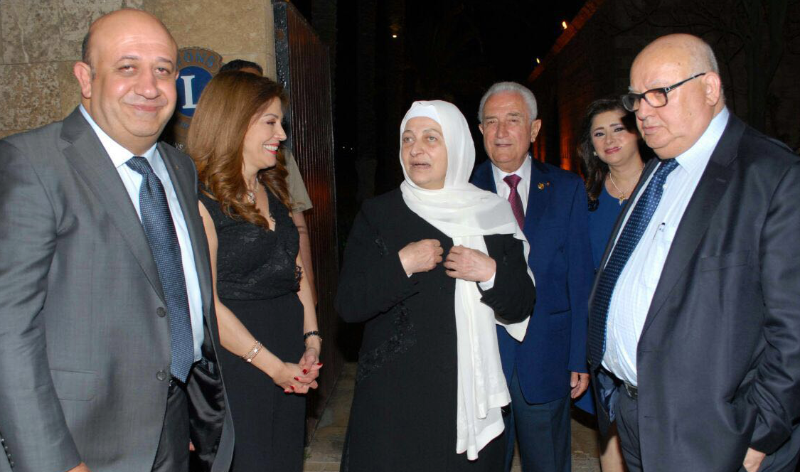 Governor of Rotary International Club in Lebanon honors Mayor Mohammad Al Saoudi (right) for his work. Bahia Hariri (middle) attends ceremony to show support for the work of civil society organizations. May, 2016. Sidon, Lebanon. Picture by author.