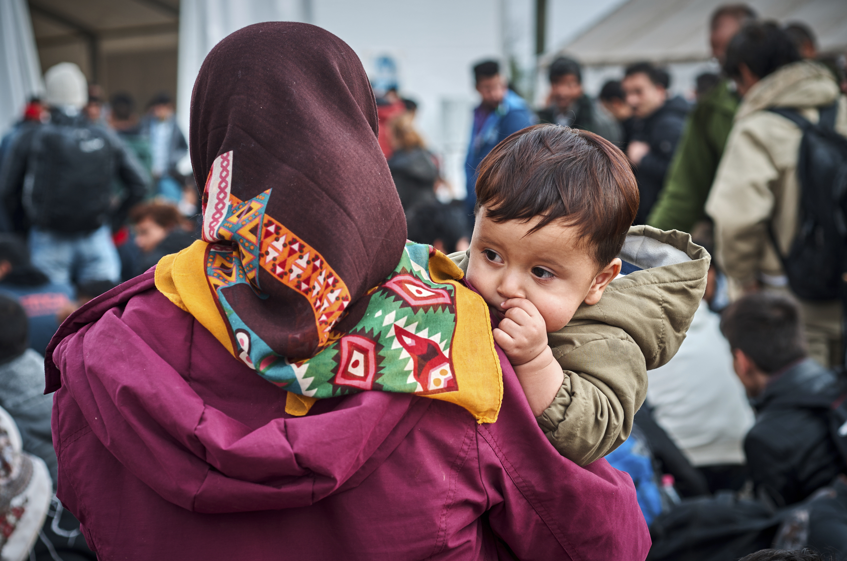 Gevgelija, Macedonia, Republic of - October 28, 2015: waiting and hoping for the better future