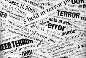 Newsclipping around the word terror
