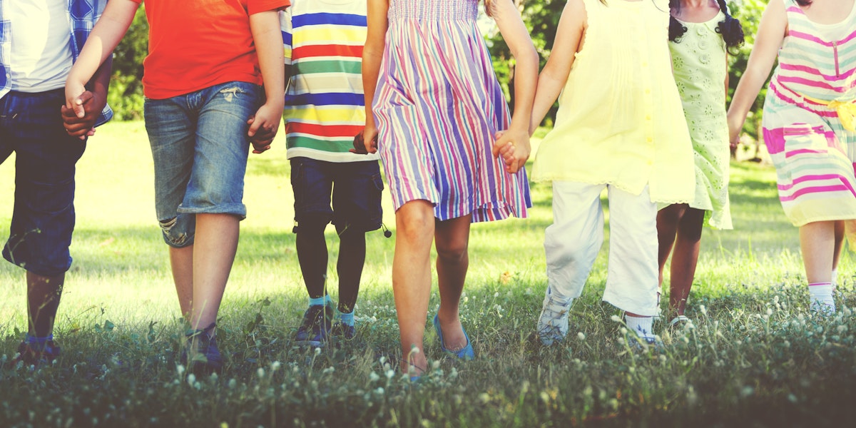 Diverse Children Friendship Playing Outdoors Concept
