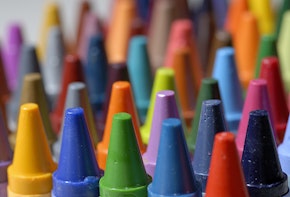 Colorful close up of crayons