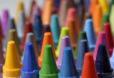 Colorful close up of crayons