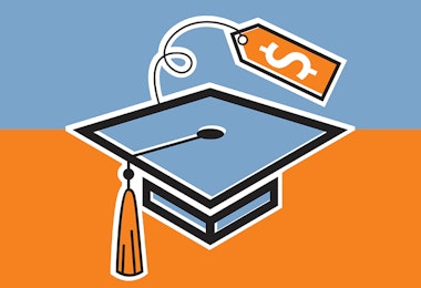 Graduation Cap with a money tag for a tassle