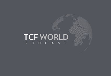 TCF WORLD Podcast with a graphic globe