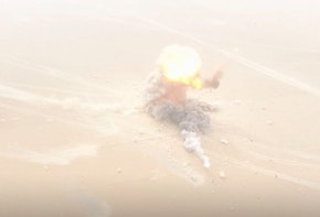 Aerial view of an explosion