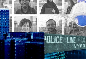 a collage of photos of police officers and nypd