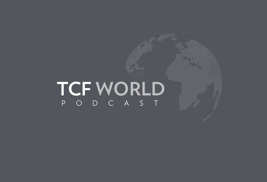 TCF WORLD Podcast with a graphic globe