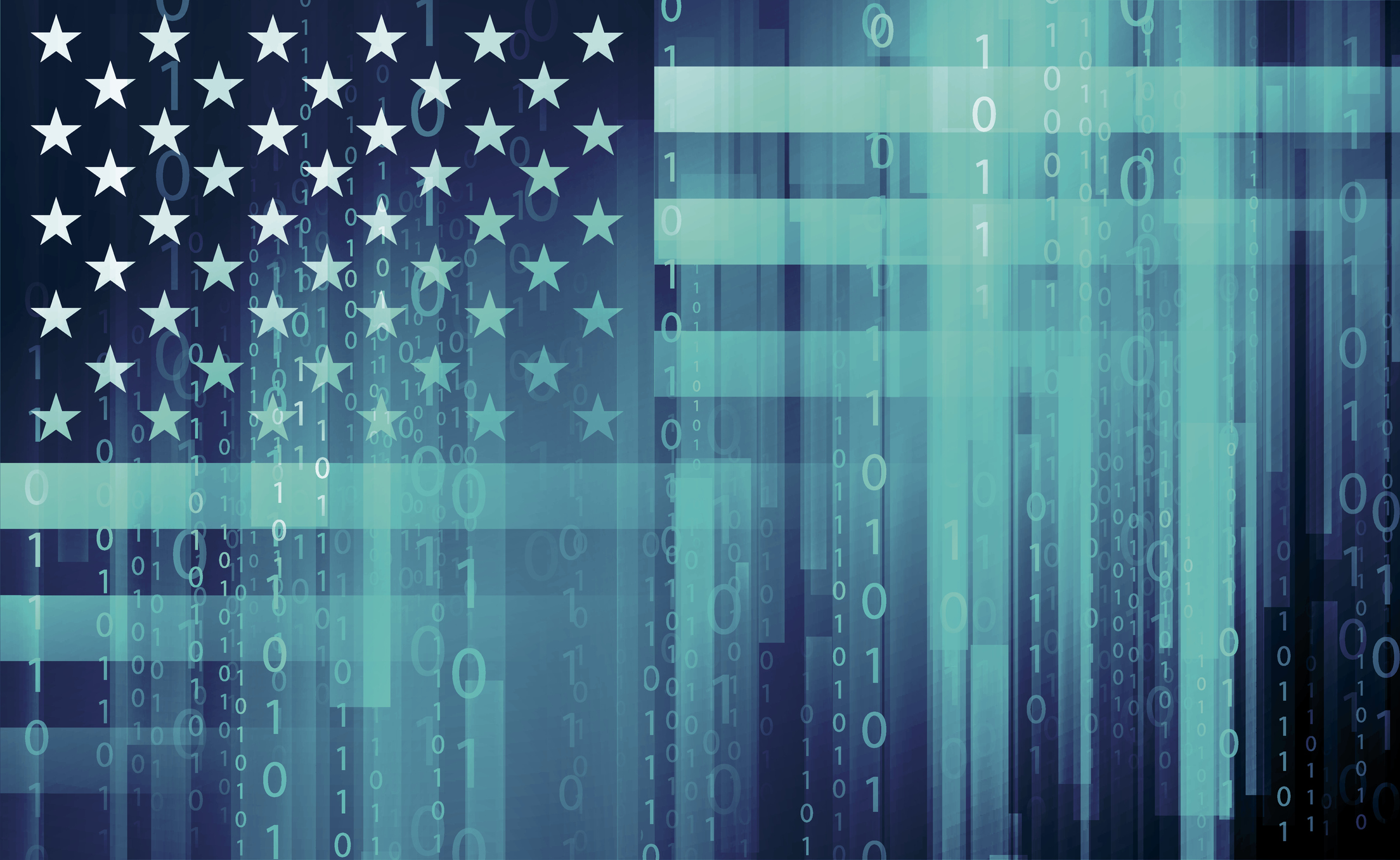 American flag - cyber security