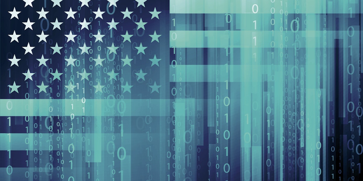 American flag - cyber security