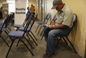 MIAMI, FL - SEPTEMBER 13:  Hector Perez, originally from Guatemala, attends a citizenship clinic for assistance in applying for United States citizenship September 13, 2014 in Miami, Florida. The clinic put on by the Florida New Americans (FNA) program, an initiative of the Florida Immigrant Coalition, provides legal assistance, study materials and information to Floridians applying for U.S. citizenship. Today, the program partnered with the Florida International University and Catholic Legal Services of the Archdiocese of Miami, to assist current eligible green-card holders with their citizenship application.  (Photo by Joe Raedle/Getty Images)