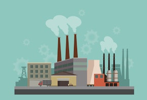 Industryal background - industry factory. Flat style