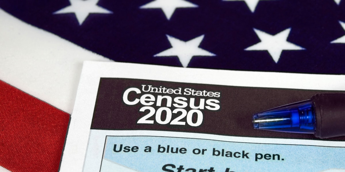 a photograph of the top portion of the 2020 Census