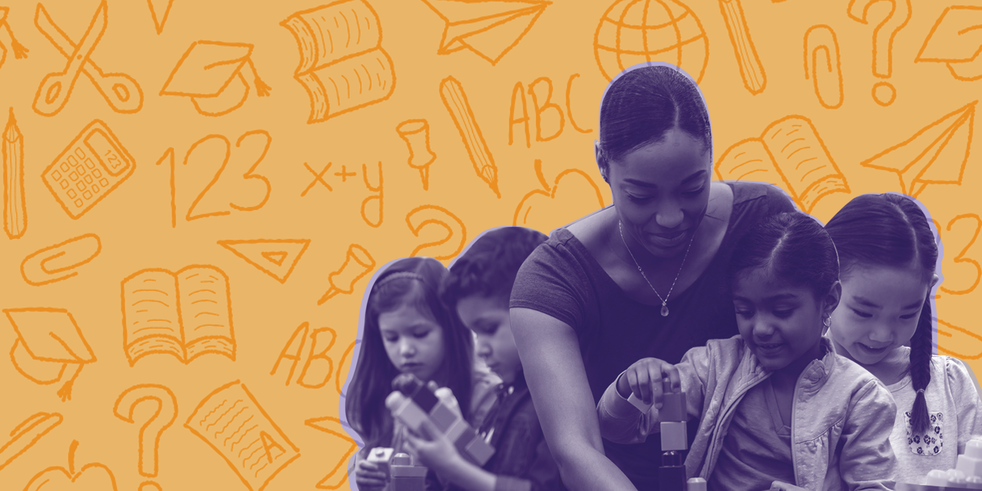 a collage of children and a woman