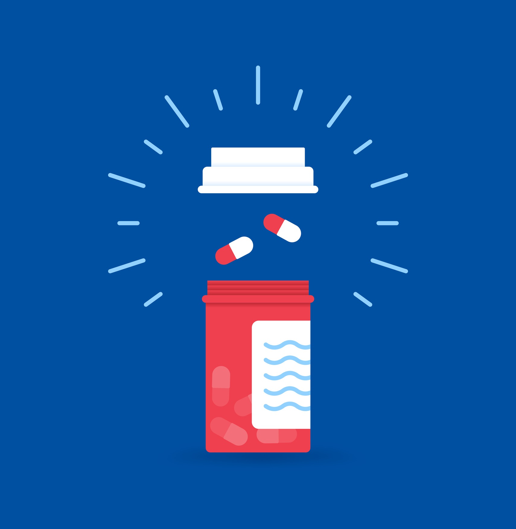 Prescription medicine bottles for health care.