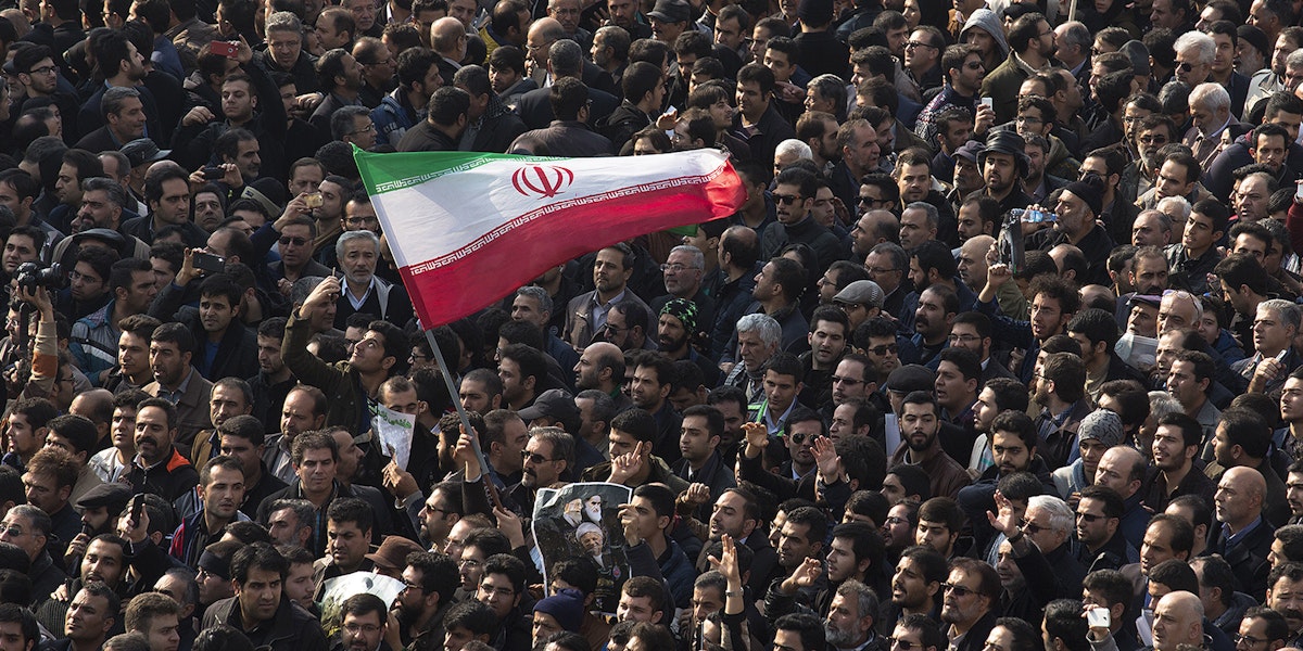 TEHRAN, IRAN - JANUARY 10:   Mourners attend the funeral of former Iranian President Akbar Hashemi Rafsanjanii, January 10, 2017 in Tehran, Iran. Rafsanjani, who was 82, was a pivotal figure in the foundation of the Islamic republic in 1979, served as president from 1989 to 1997. After a long career in the ruling elite, where his moderate views were not always welcome, his cunning guided him through revolution, war and the country's turbulent politics. (Photo by Majid Saeedi/Getty Images)