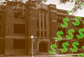 An instituistion with dollar symbols in front