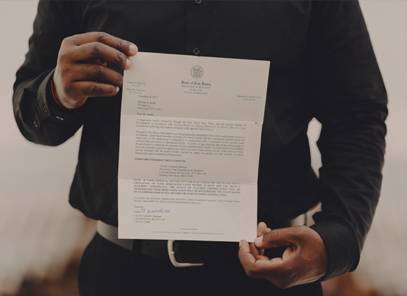 A person holding a document