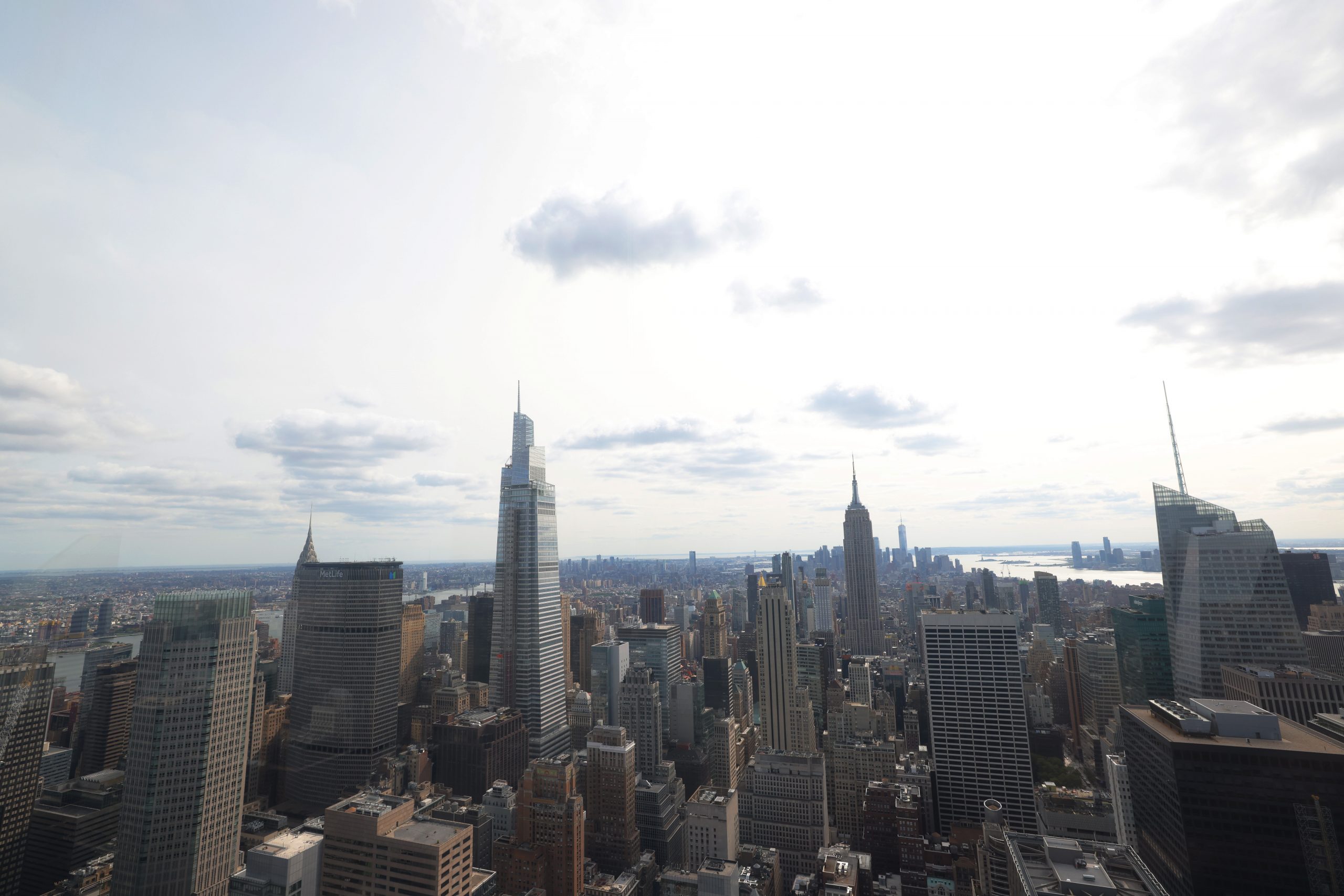 NEW YORK, NEW YORK - SEPTEMBER 14: The One Vanderbilt building stands among the Midtown Manhattan skyline as seen from the Top of the Rock on September 14, 2020 in New York City. The One Vanderbilt building, the second-tallest New York City office building, opens up amid the coronavirus (COVID-19) pandemic when many city employees are working from home. (Photo by Michael M. Santiago/Getty Images)