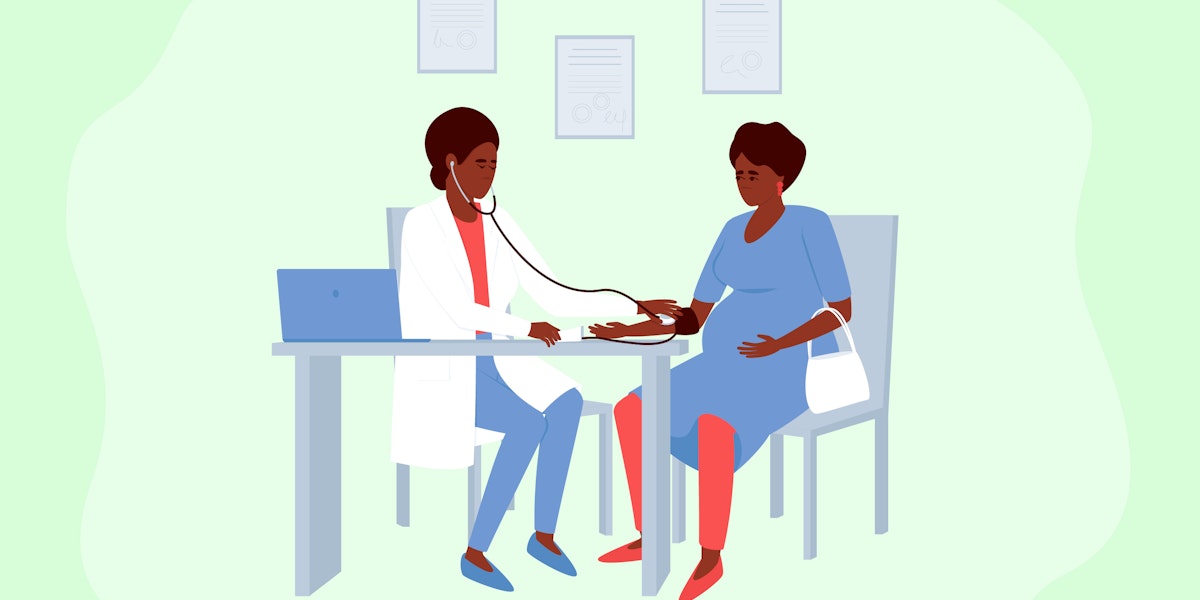 vector illustration of a doctor and patient