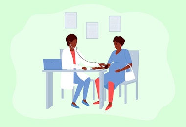 vector illustration of a doctor and patient