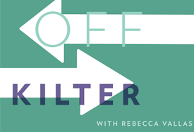 two opposing arrows with the text off kilter with rebecca vallas