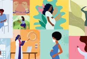 Graphic illustrations around womens health