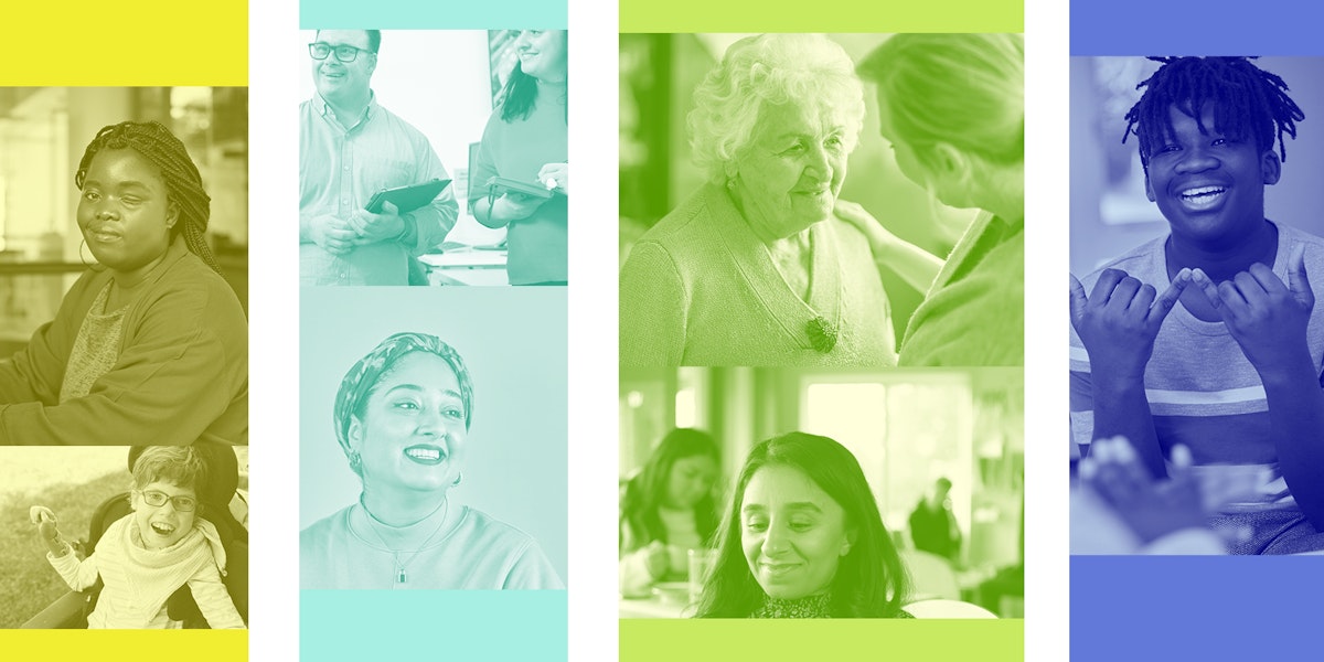 A colorful selection of photos depicting individuals with disabilities.