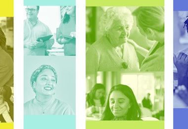 A colorful selection of photos depicting individuals with disabilities.