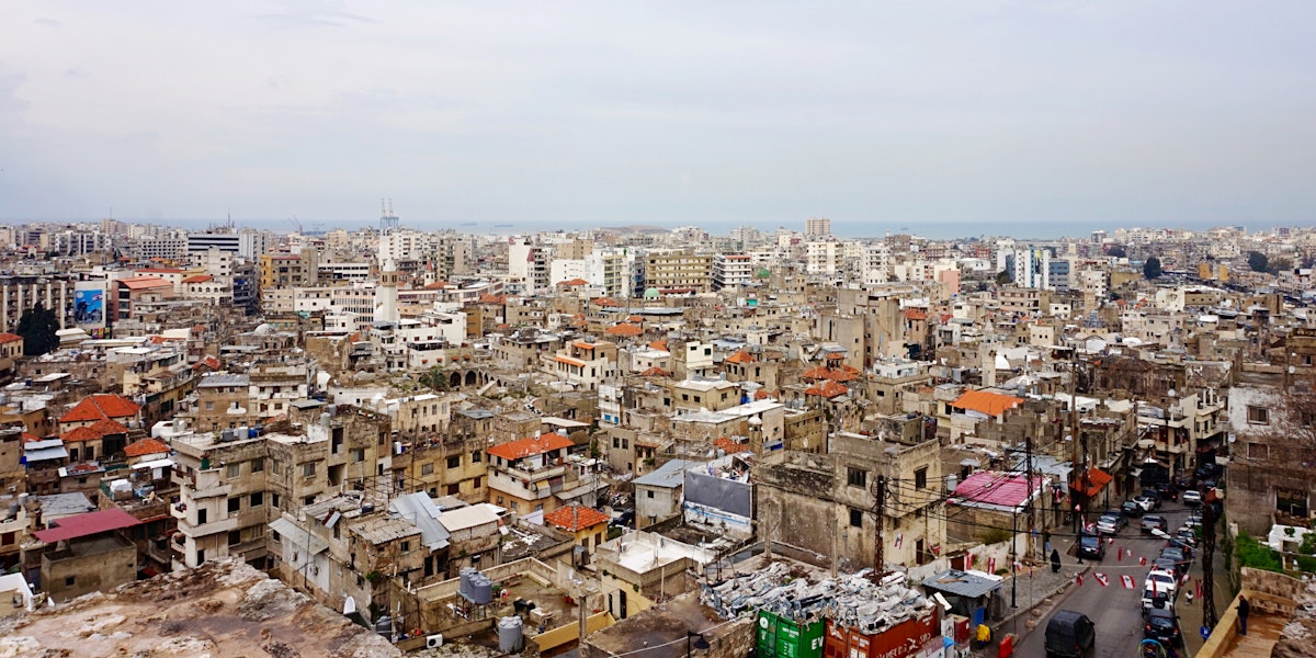 A high angle view of buildings in Tripoli.