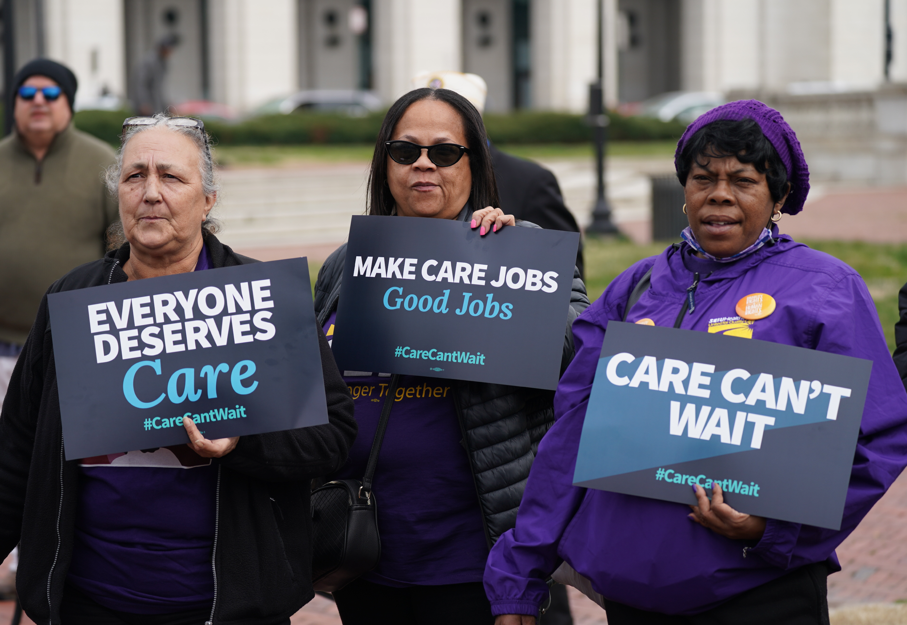 Activists gather in DC to advocate for sweeping Federal Care Legislation on February 28, 2023 in Washington, DC.