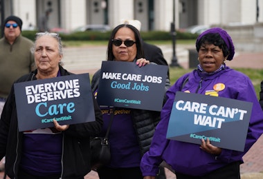 Activists gather in DC to advocate for sweeping Federal Care Legislation on February 28, 2023 in Washington, DC.